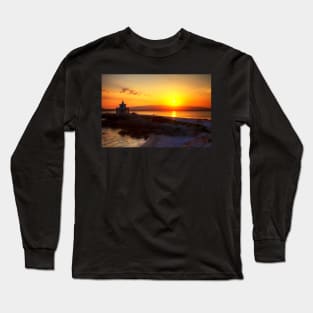 Kefalonia Sunset At Argostoli Lighthouse Long Sleeve T-Shirt